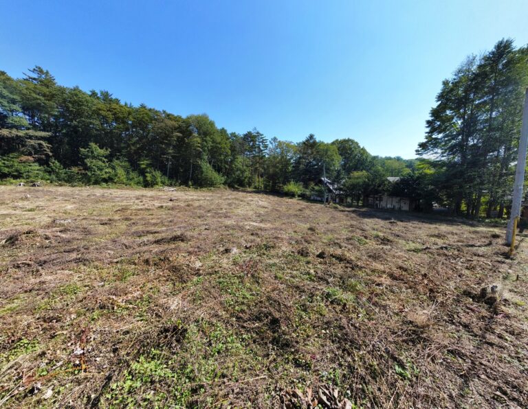 【土地】八ヶ岳南麓、甲斐小泉駅上に広がる別荘地、林間から南アルプスを望む